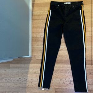 Topshop Black Jamie Jeans with Stripes